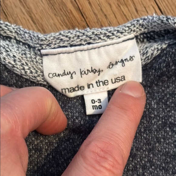 Candy Kids Designs Cozy Gray/Blue Baby Pajama Nightgown - Picture 2 of 7